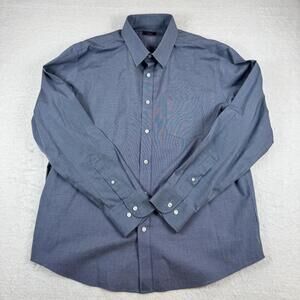 UNTUCKit Shirt Mens Size XL Blue Check Long Sleeve Wrinkle Free Button Up Casual